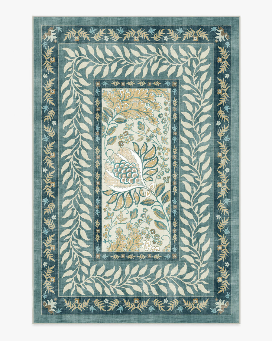 Provence — Halı, Arduvaz Mavisi, AREA, beyaz zemin, 6x9