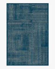 Linear Oasis — Halı, Mavi, AREA, beyaz zemin, 6x9