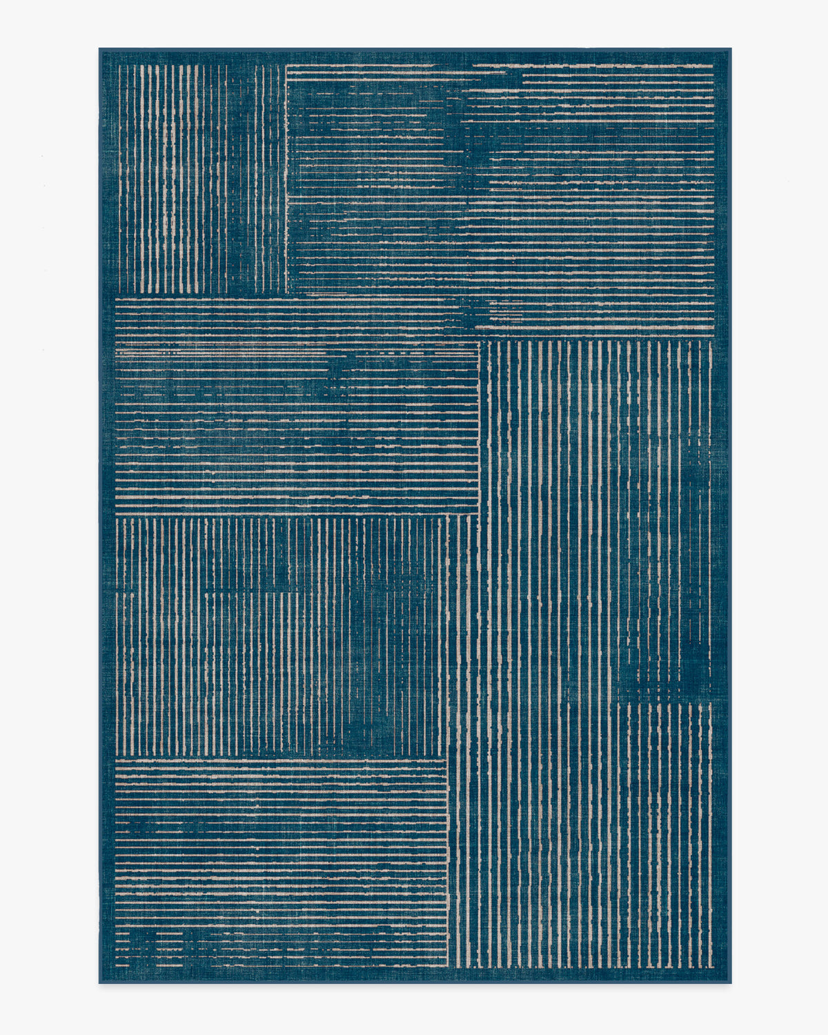 Linear Oasis — Halı, Mavi, AREA, beyaz zemin, 6x9