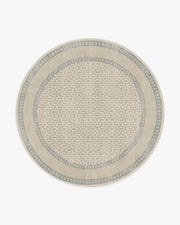 Kairos — Halı, Fildişi Mavisi, ROUND, beyaz zemin, 8R