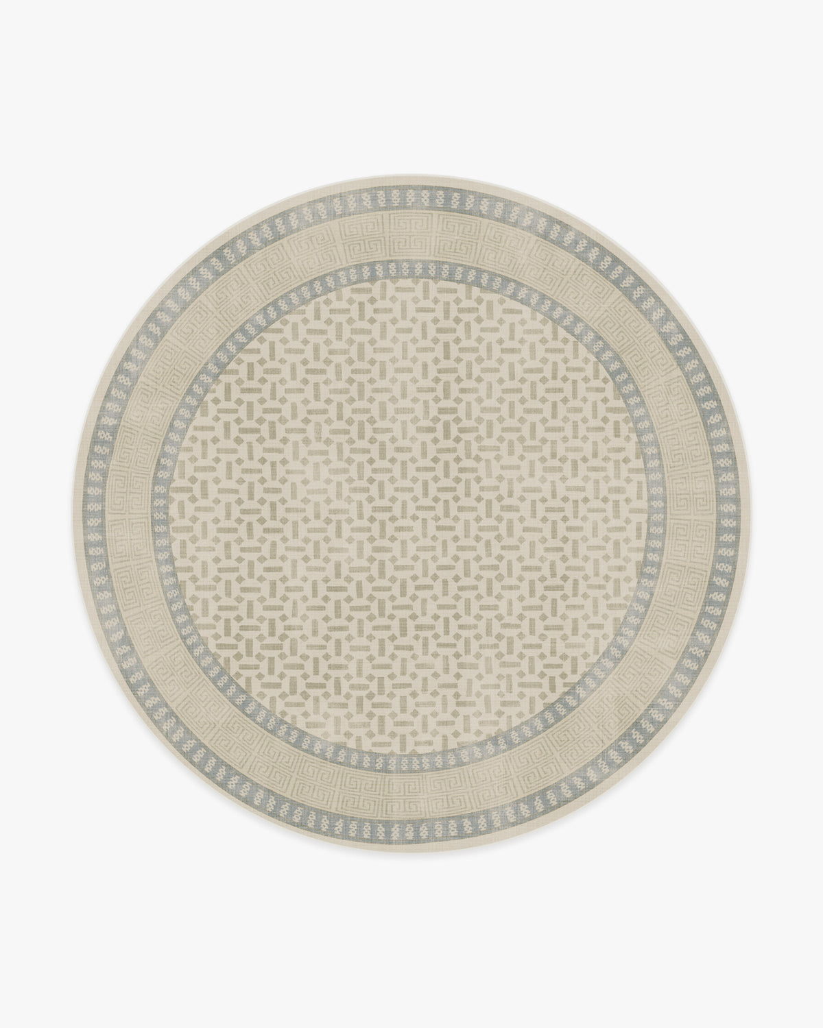 Kairos — Halı, Fildişi Mavisi, ROUND, beyaz zemin, 8R