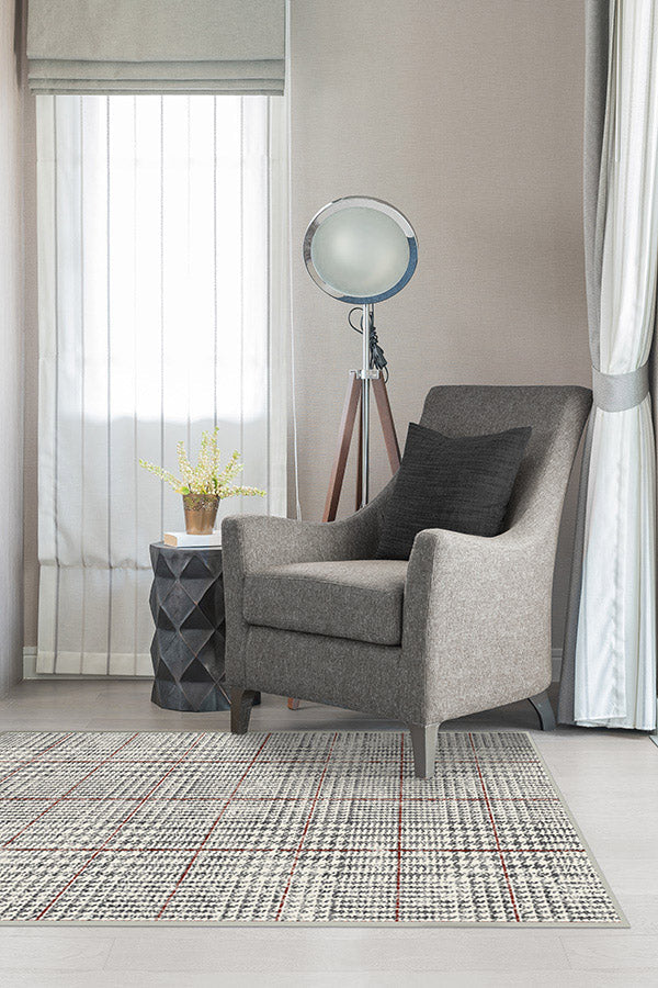 Glen Plaid — Halı, Siyah Beyaz, AREA, yaşam alanı, 3x5
