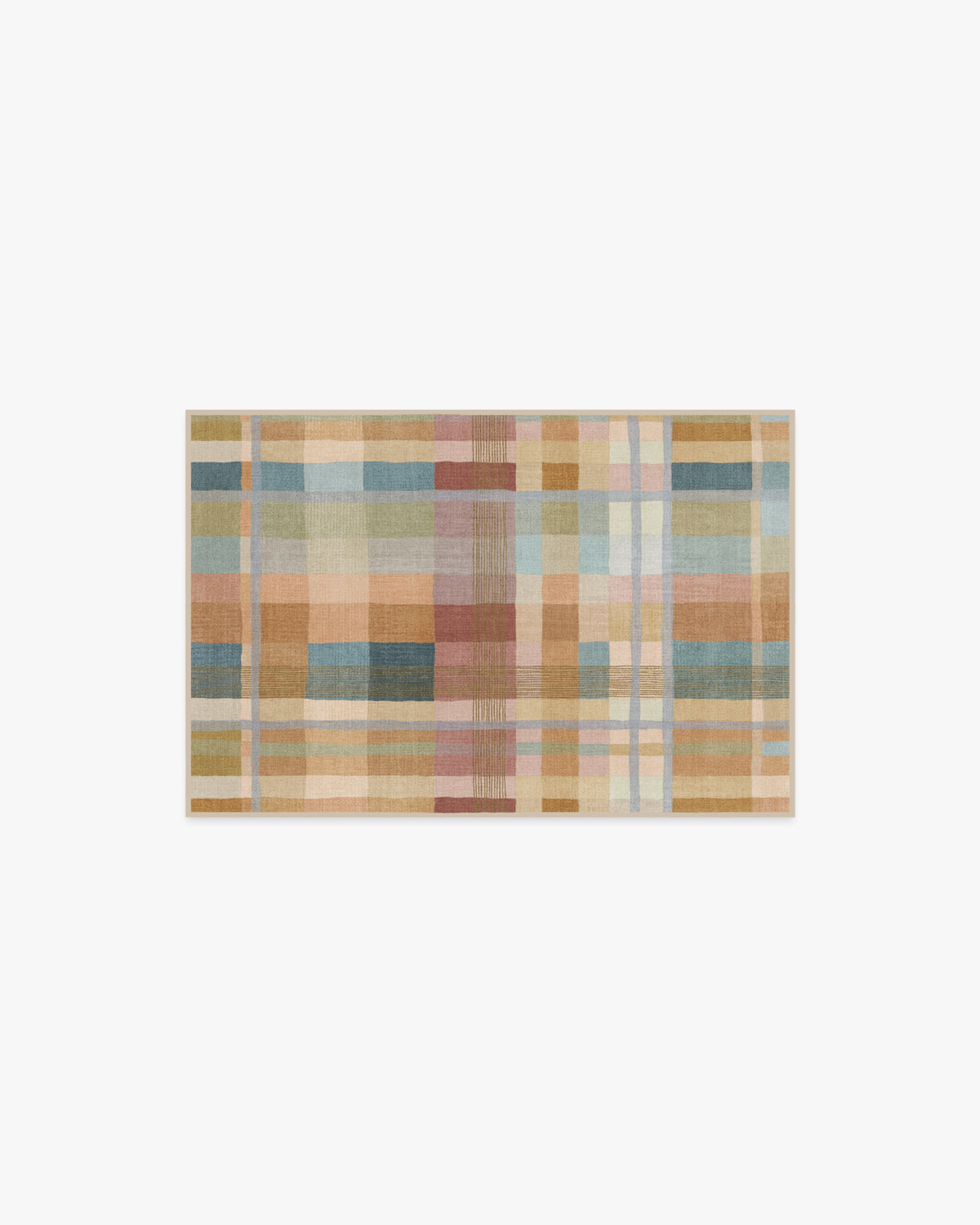 Margot Plaid — Halı, Toprak Sarısı Çok Renkli, AREA, beyaz zemin, 2x3
