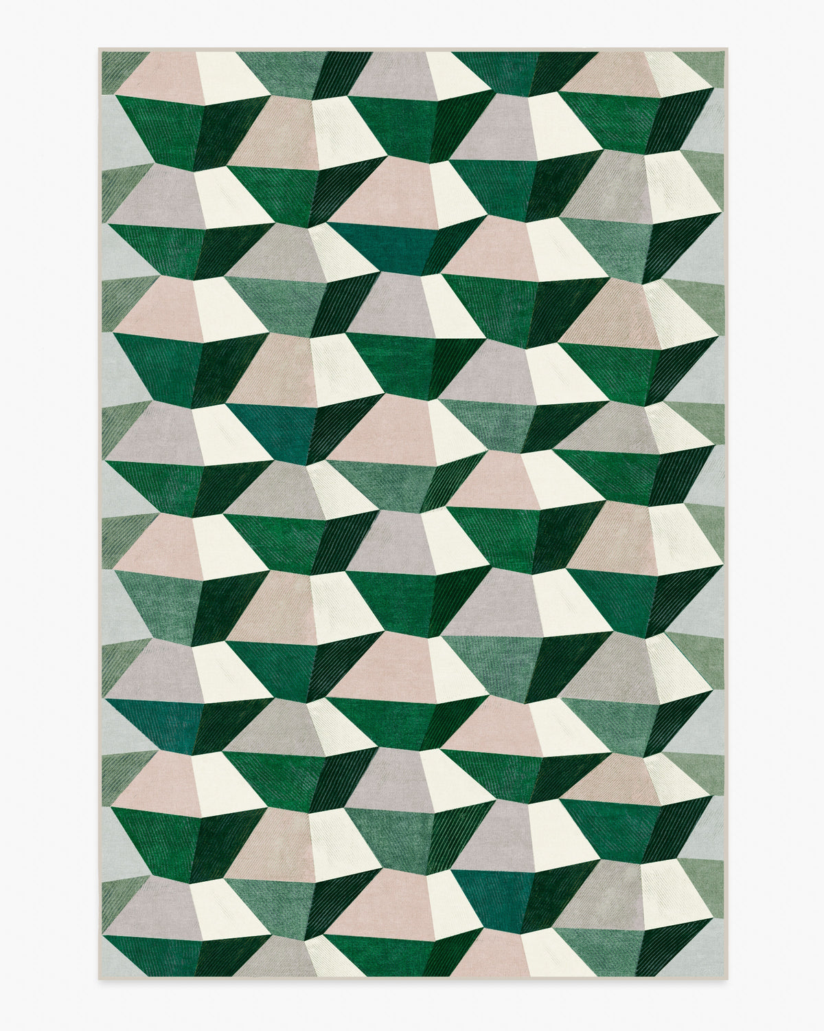 Zeno — Halı, Yeşil, AREA, beyaz zemin, 6x9