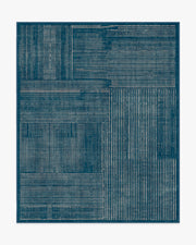 Linear Oasis — Halı, Mavi, AREA, beyaz zemin, 8x10