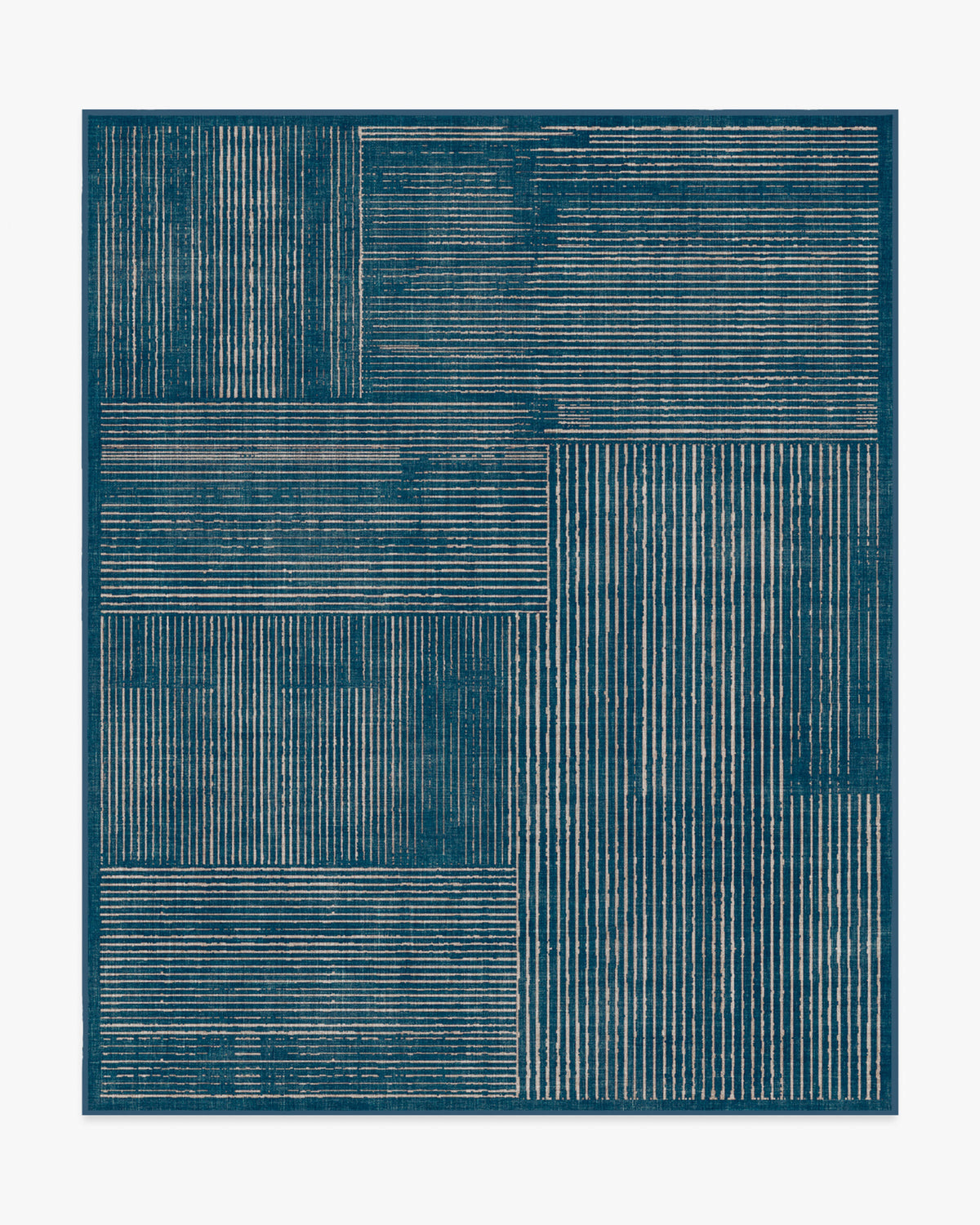 Linear Oasis — Halı, Mavi, AREA, beyaz zemin, 8x10