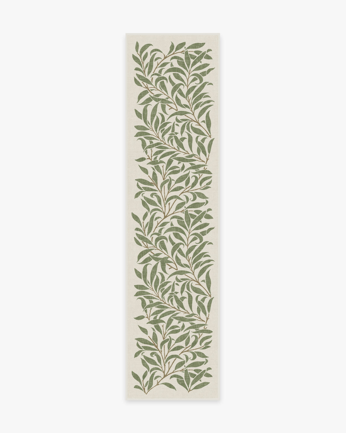 Morris And Co Pure Willow Boughs — Halı, Yeşil, RUNNER, beyaz zemin, 2x10