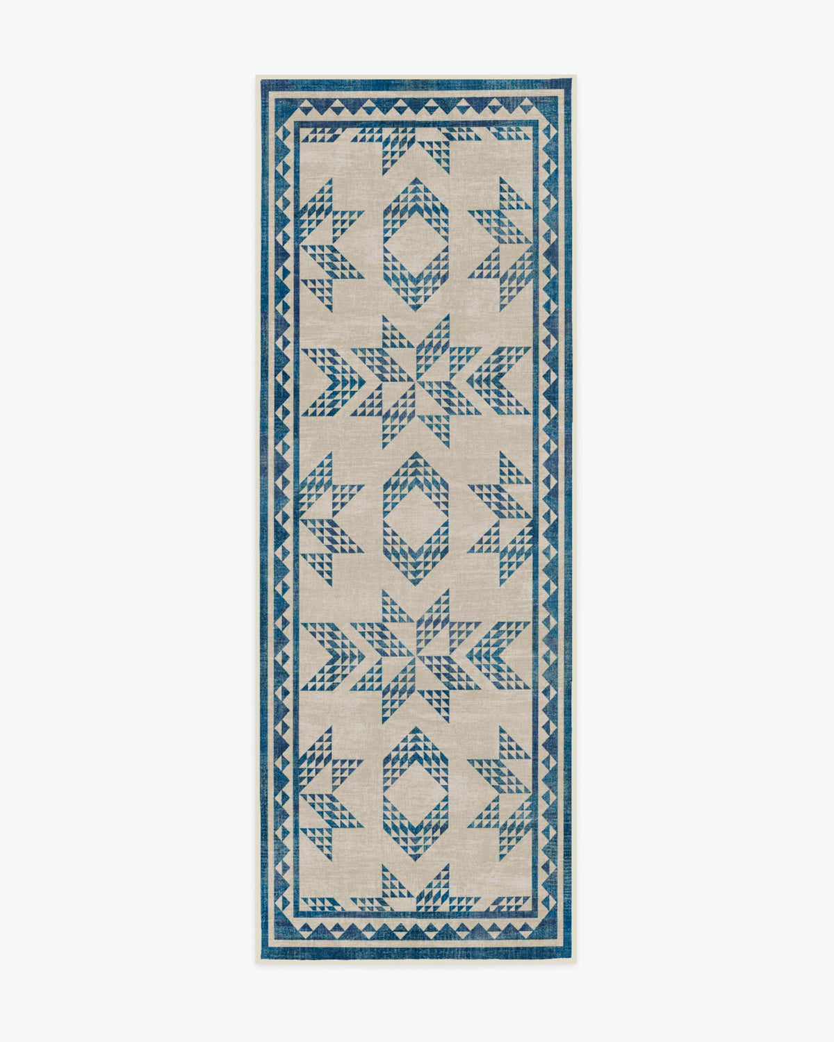 Louisa — Halı, Krem Mavi, RUNNER, beyaz zemin, 2x7