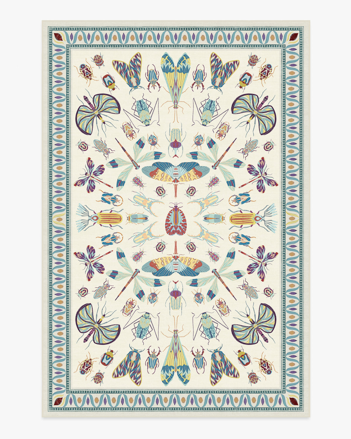 Flutterby — Halı, Fildişi, AREA, beyaz zemin, 6x9