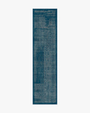 Linear Oasis — Halı, Mavi, RUNNER, beyaz zemin, 2x10