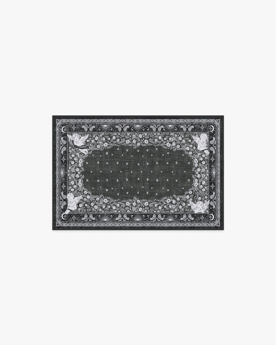 Humbertos Bandana — Halı, Yumuşak Siyah, AREA, beyaz zemin, 2x3