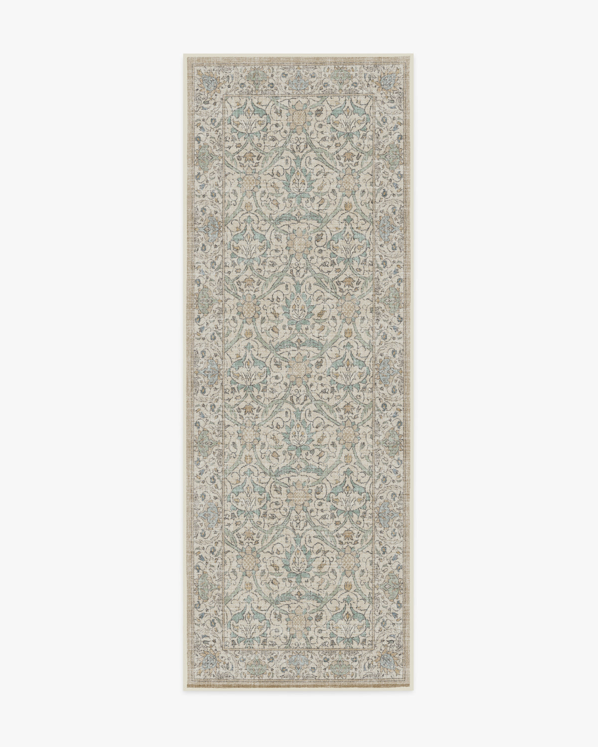 Morris And Co Montreal — Halı, Doğal Yeşim, RUNNER, beyaz zemin, 2x7