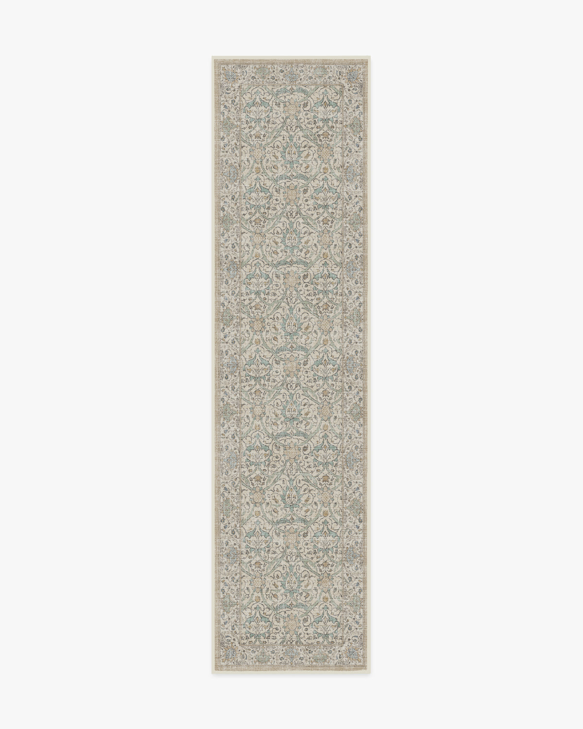 Morris And Co Montreal — Halı, Doğal Yeşim, RUNNER, beyaz zemin, 2x10