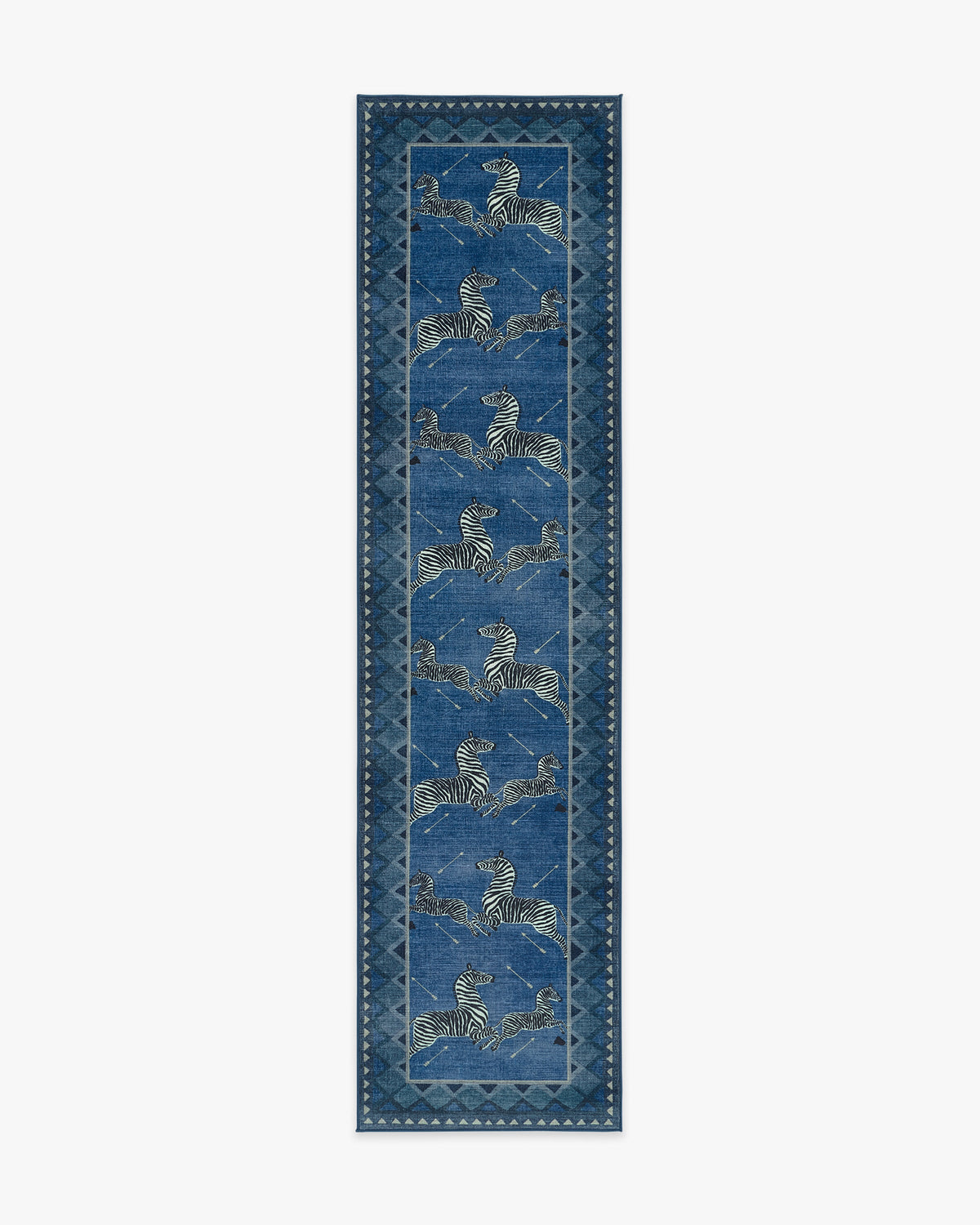 Zebras — Halı, Mavi, RUNNER, beyaz zemin, 2x10