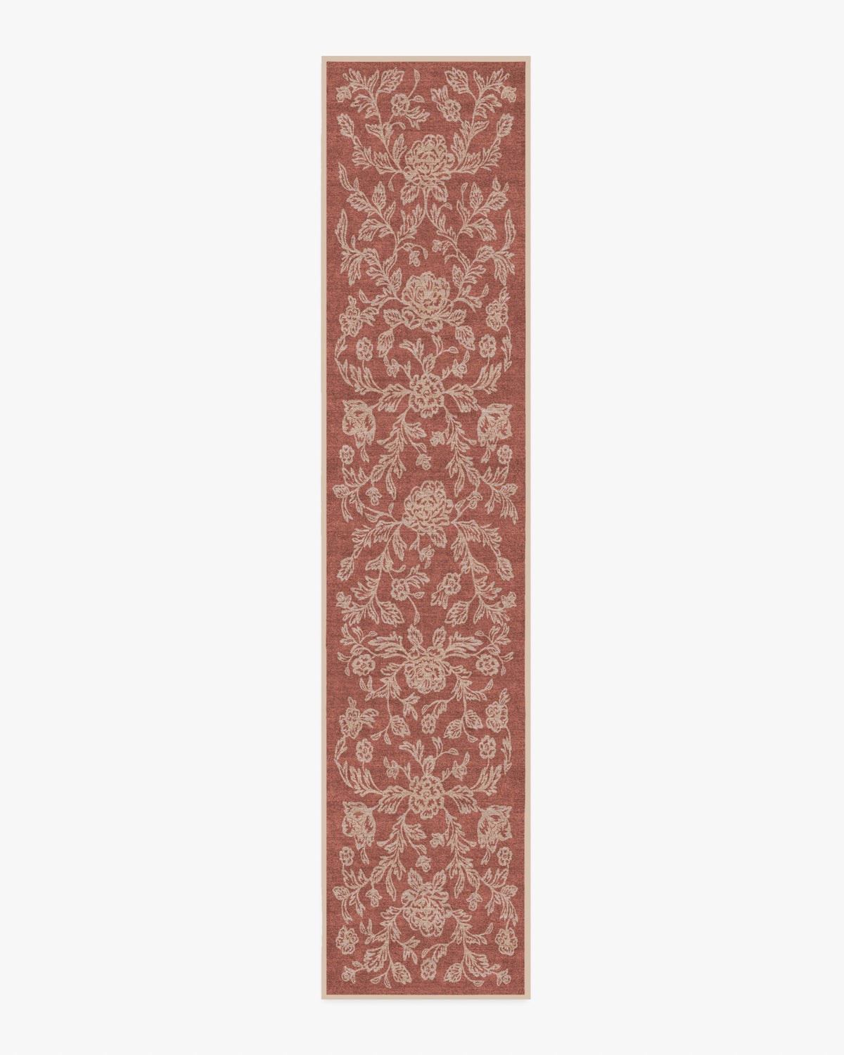 Zinnia — Halı, Terracotta, RUNNER, beyaz zemin, 2x12