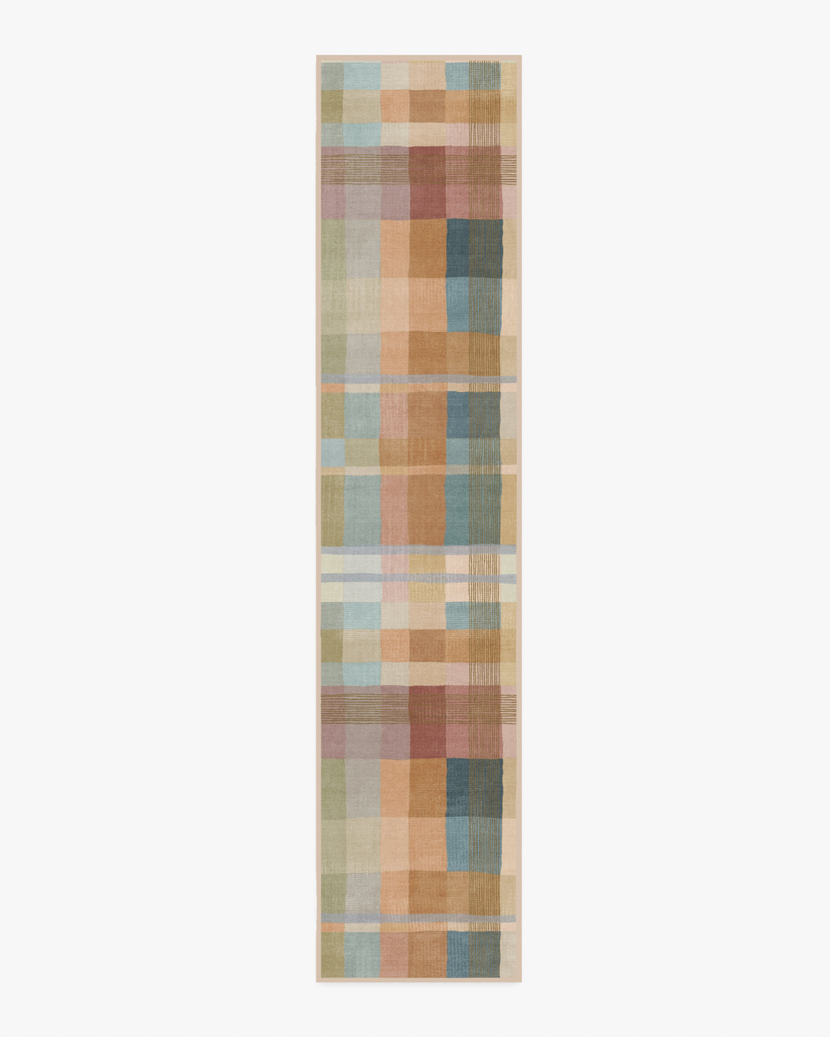 Margot Plaid — Halı, Toprak Sarısı Çok Renkli, RUNNER, beyaz zemin, 2x12