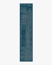 Linear Oasis — Halı, Mavi, RUNNER, beyaz zemin, 2x12