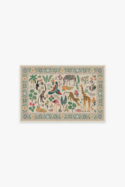 Jingle Jungle — Halı, Kahverengi, AREA, beyaz zemin, 2x3