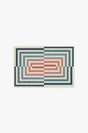 Op Art — Halı, Turkuaz, AREA, beyaz zemin, 2x3