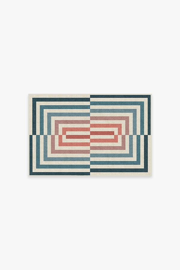 Op Art — Halı, Turkuaz, AREA, beyaz zemin, 2x3