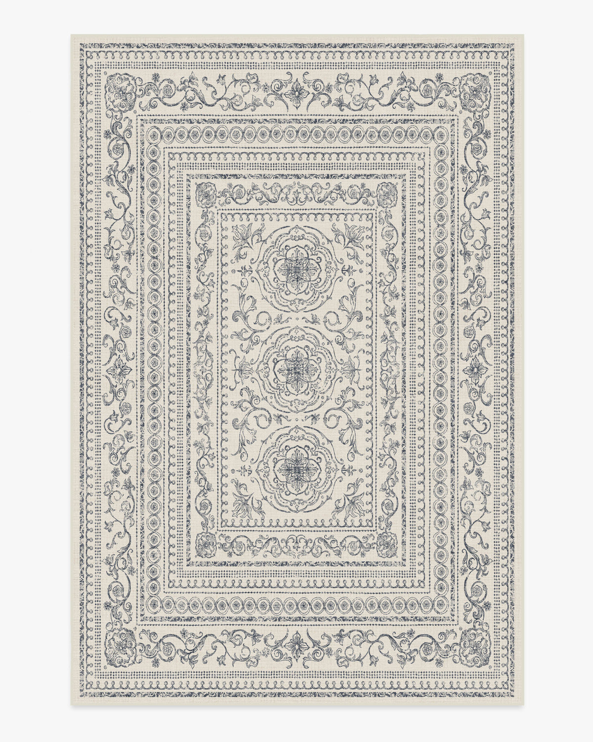 Gisele — Halı, Fildişi Soft Antrasit, AREA, beyaz zemin, 6x9