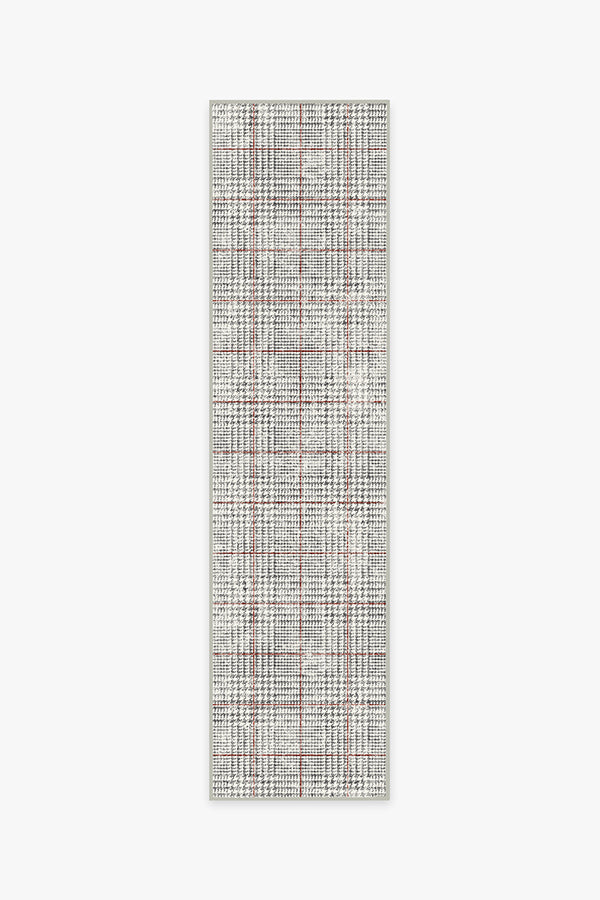 Glen Plaid — Halı, Siyah Beyaz, RUNNER, beyaz zemin, 2x10