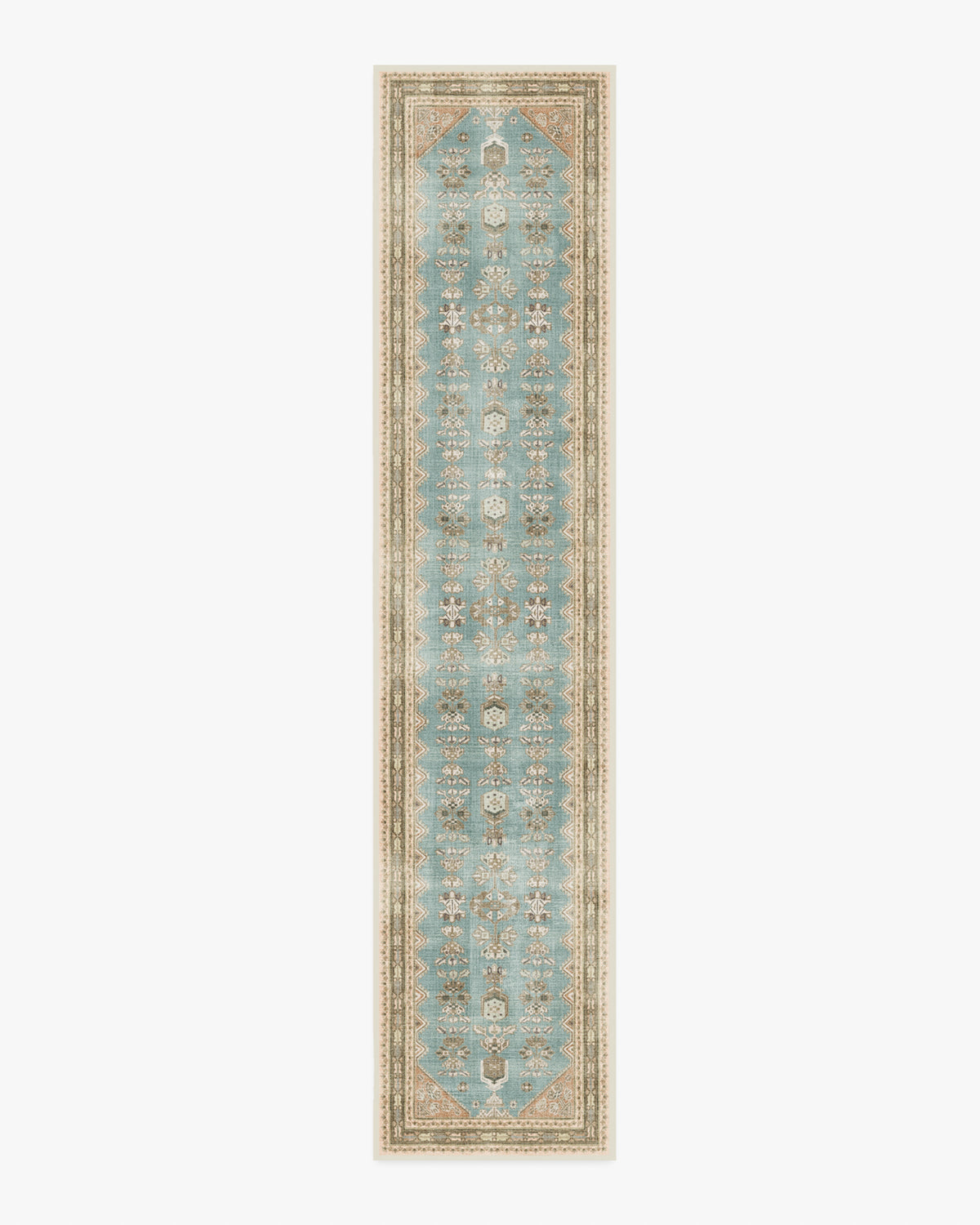 Pradera — Halı, Mavi Terracotta, RUNNER, beyaz zemin, 2x12