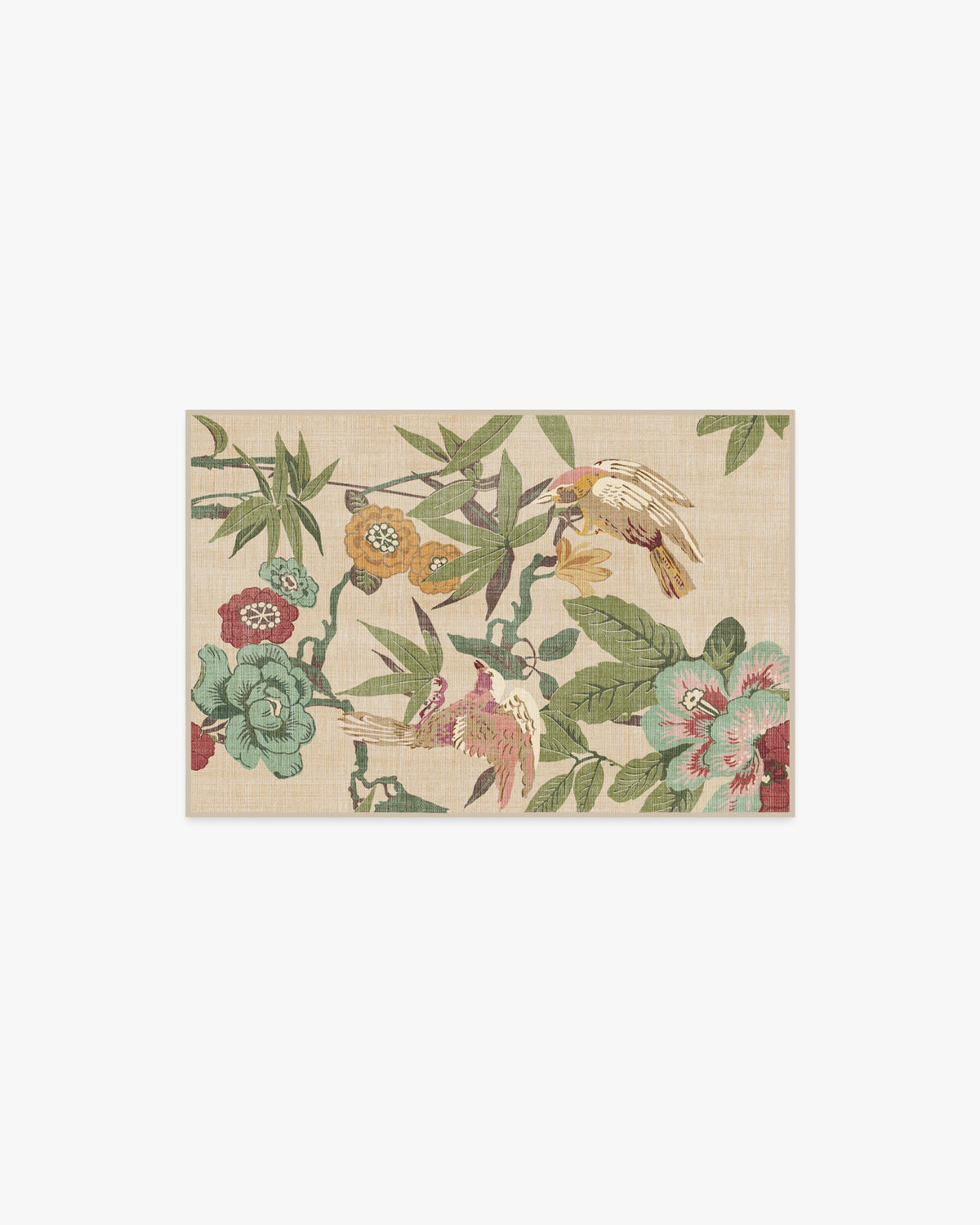Bamboo Bird — Halı, Blush Yeşim, AREA, beyaz zemin, 2x3