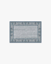 Vintage Daisy Bordered — Halı, Mavi, AREA, beyaz zemin, 2x3