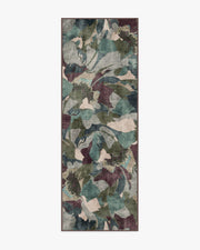 Peony Promenade — Halı, Aubergine, RUNNER, beyaz zemin, 2x7