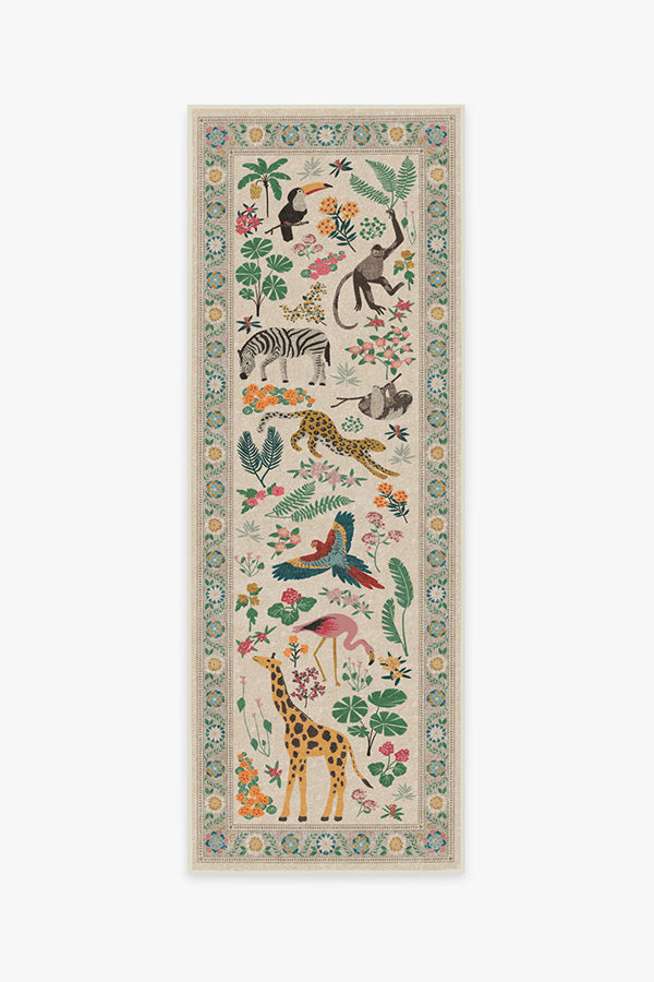 Jingle Jungle — Halı, Kahverengi, RUNNER, beyaz zemin, 2x7