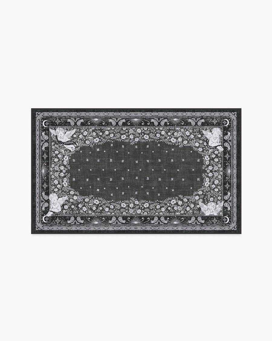 Humbertos Bandana — Halı, Yumuşak Siyah, AREA, beyaz zemin, 3x5
