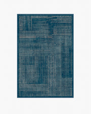 Linear Oasis — Halı, Mavi, AREA, beyaz zemin, 4x6