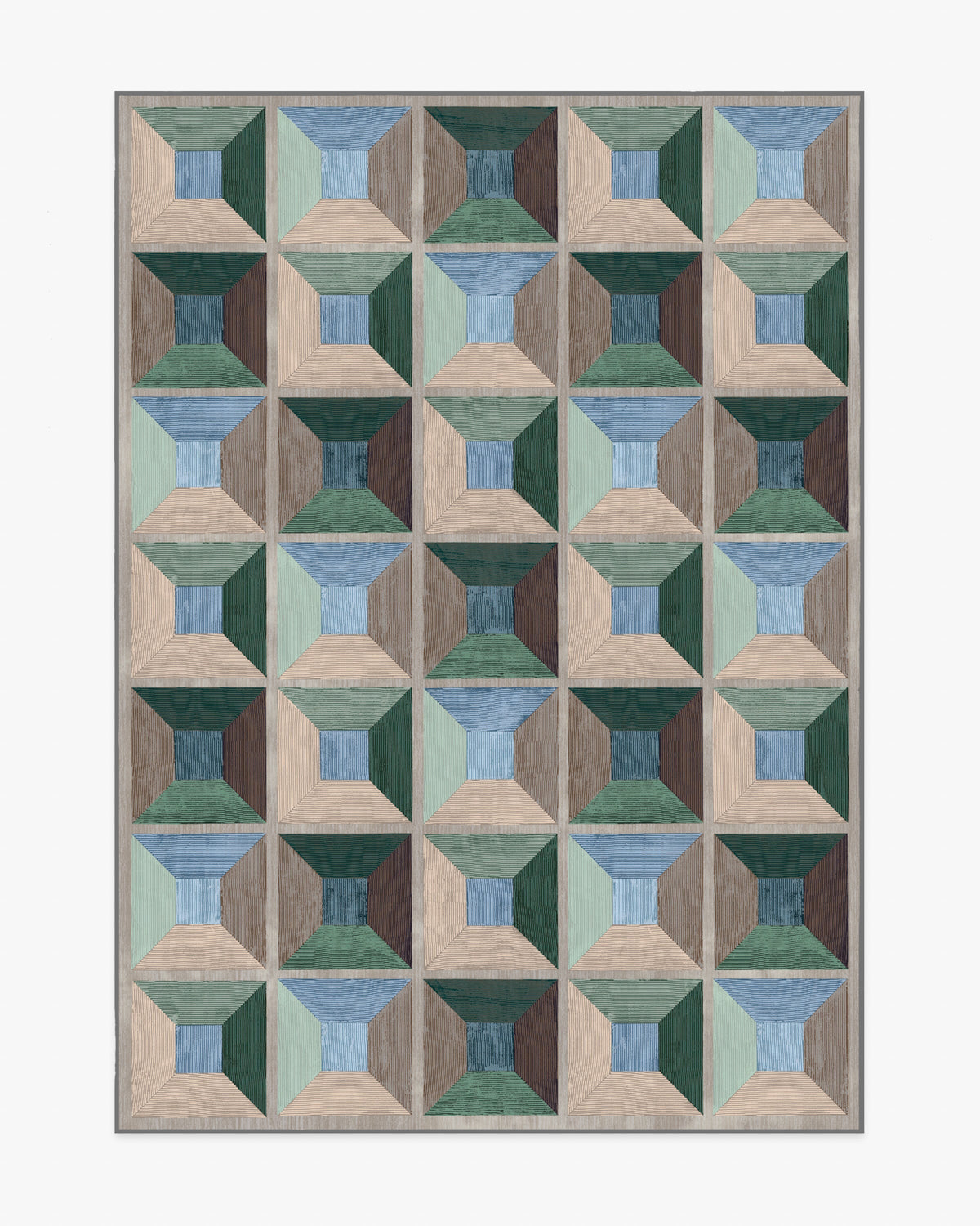 Hedra — Halı, Soft Turkuaz, AREA, beyaz zemin, 5x7