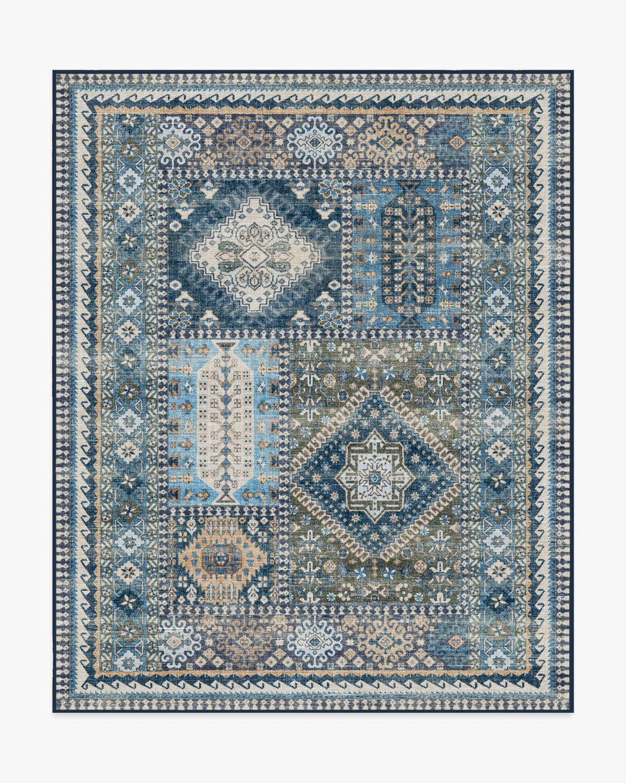 Rumi — Halı, Mavi, AREA, beyaz zemin, 8x10