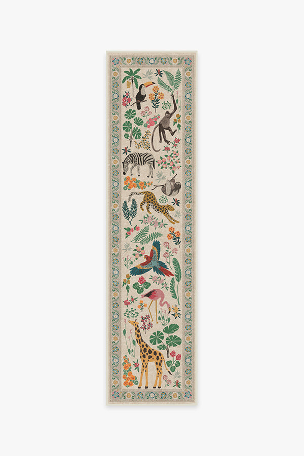 Jingle Jungle — Halı, Kahverengi, RUNNER, beyaz zemin, 2x10