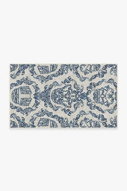 Dark Side Damask — Halı, Delft Mavisi, AREA, beyaz zemin, 3x5