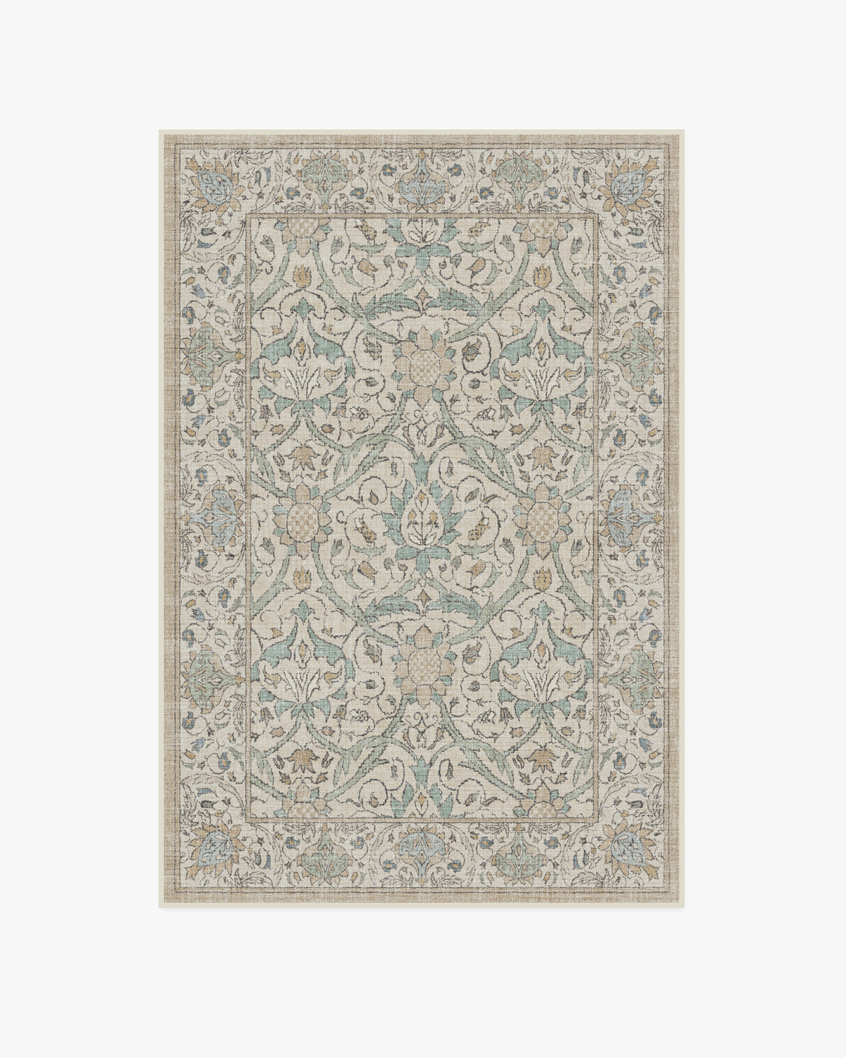 Morris And Co Montreal — Halı, Doğal Yeşim, AREA, beyaz zemin, 4x6