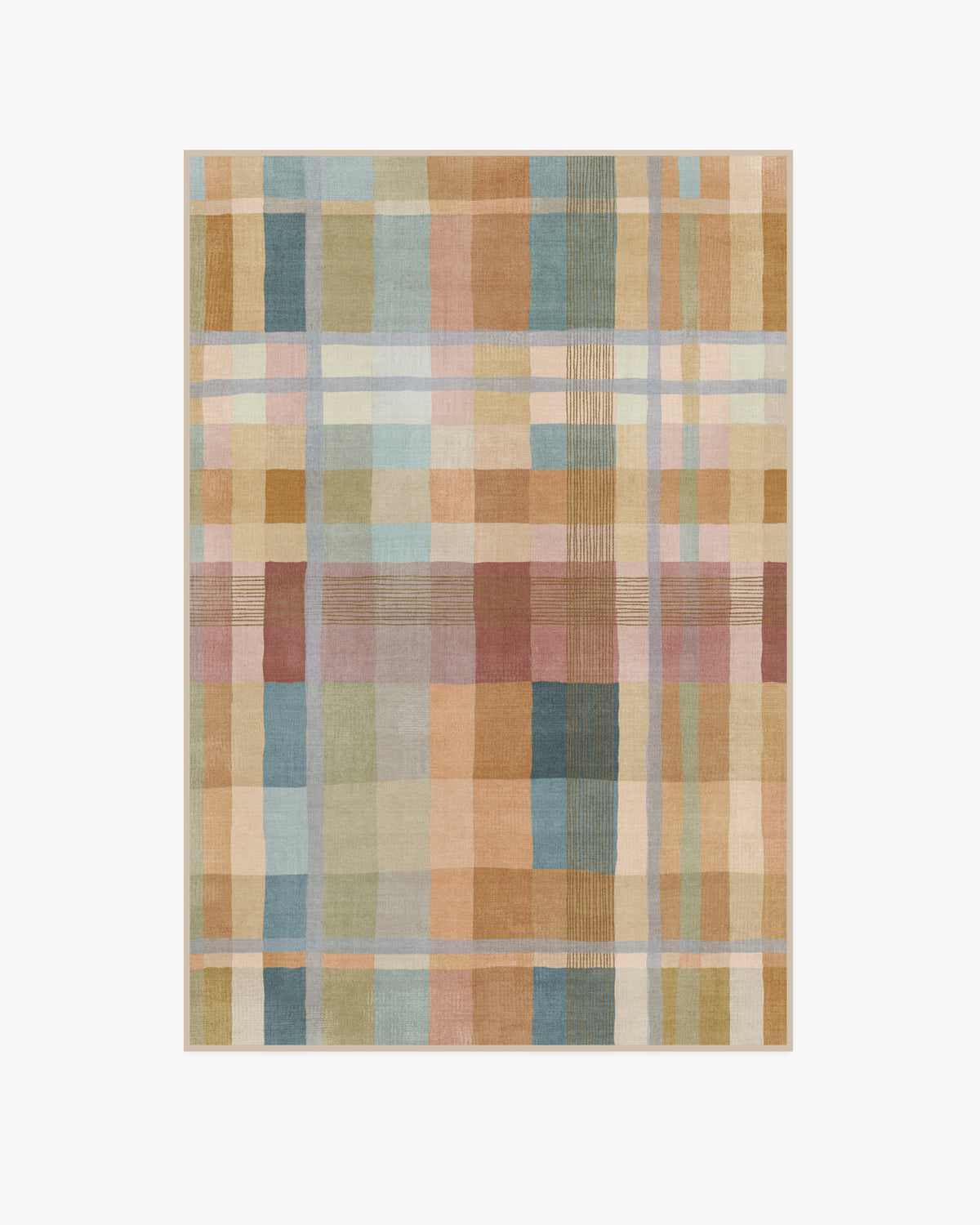 Margot Plaid — Halı, Toprak Sarısı Çok Renkli, AREA, beyaz zemin, 4x6