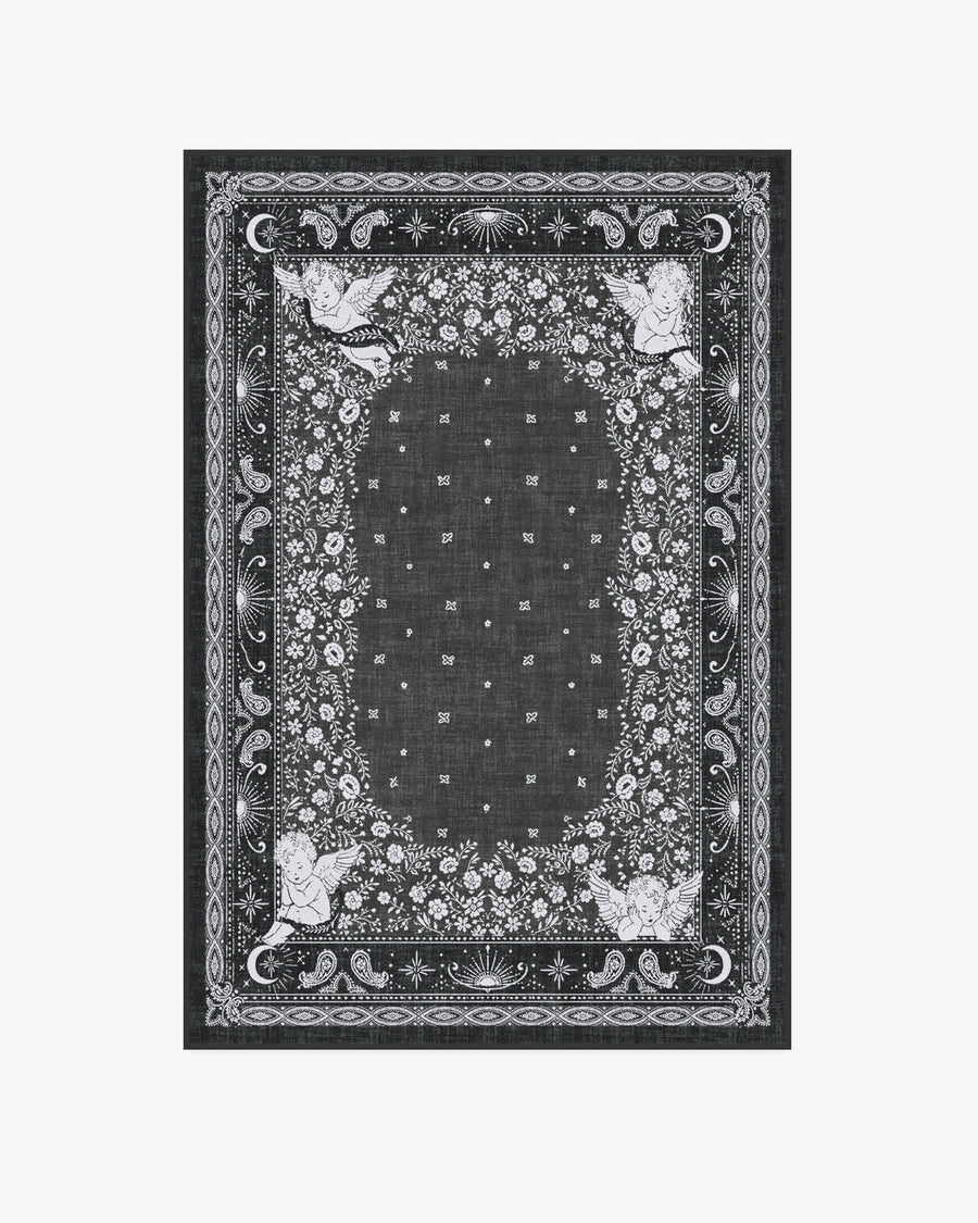 Humbertos Bandana — Halı, Yumuşak Siyah, AREA, beyaz zemin, 4x6