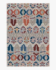 Corellian Ikat — Halı, Polychrome, AREA, beyaz zemin, 6x9
