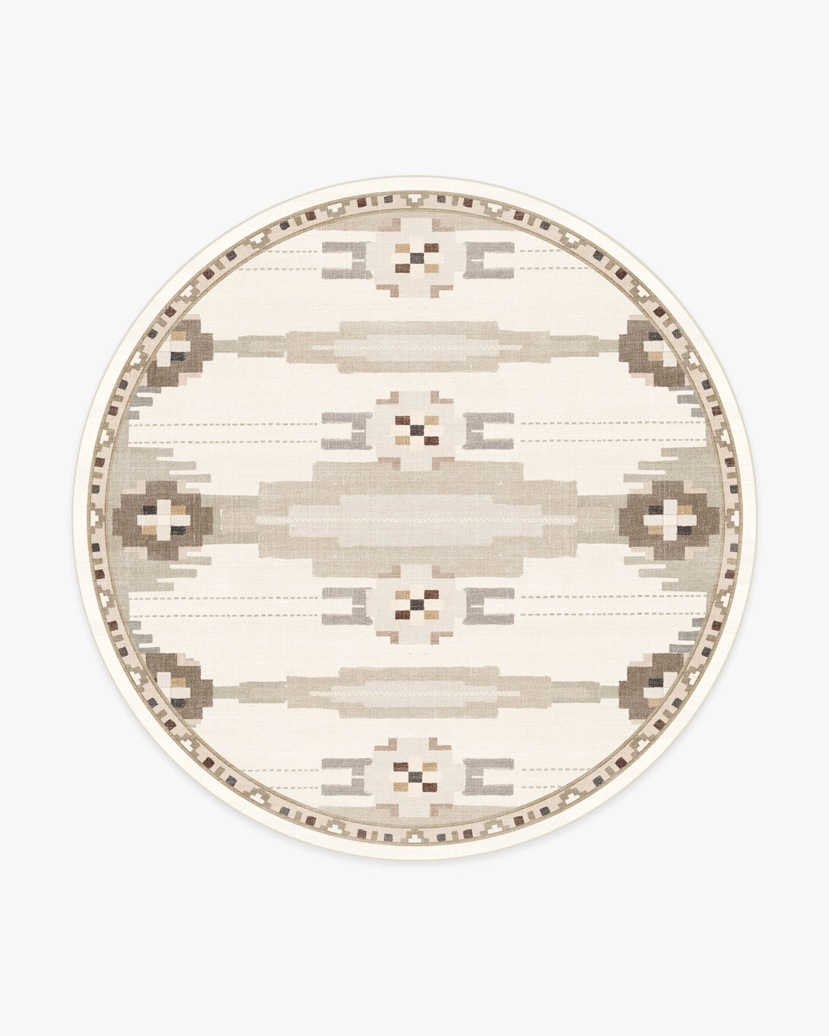 Annika — Halı, Soft Vizon, ROUND, beyaz zemin, 8R