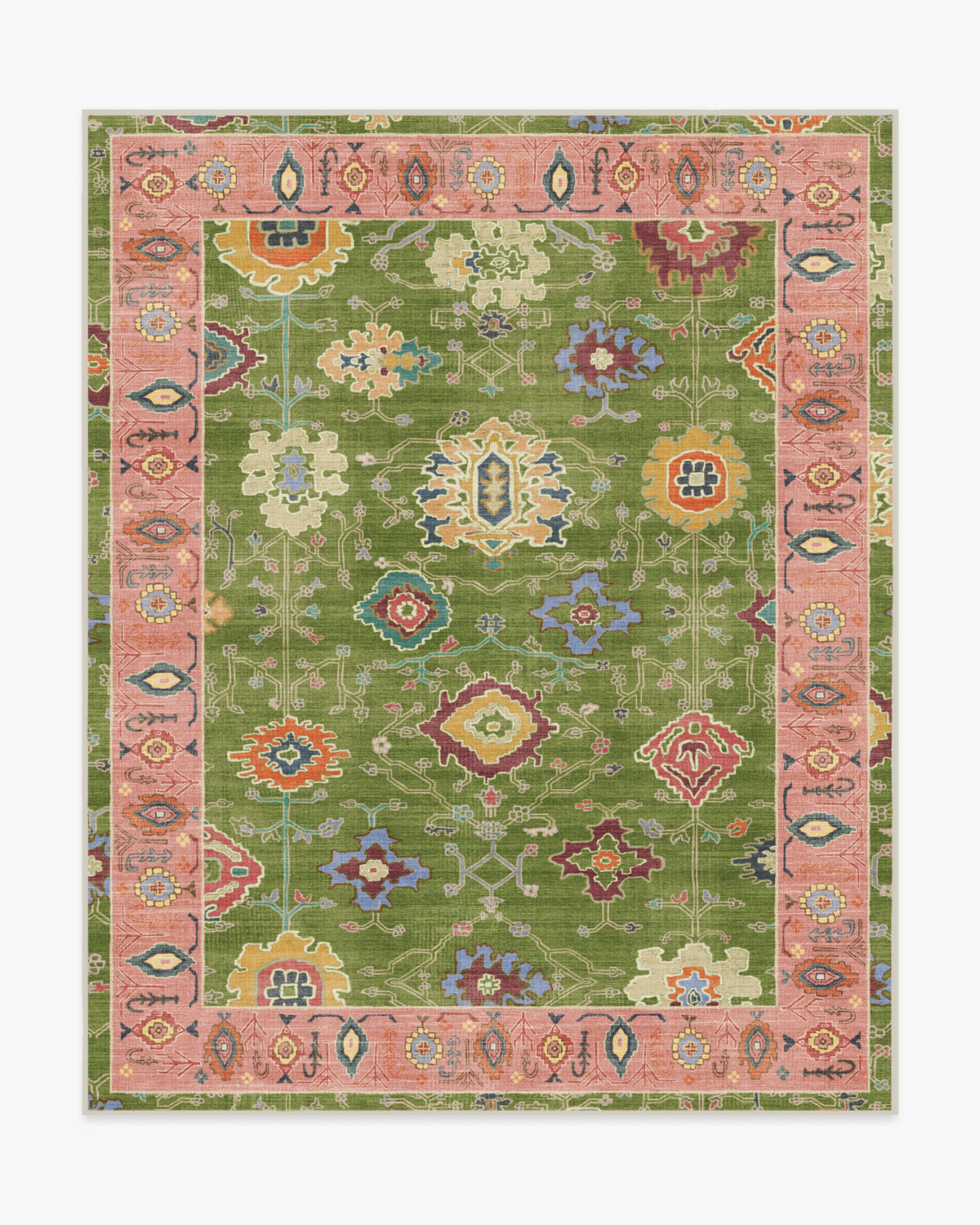 Mehr — Halı, Yeşil Soft Pembe, AREA, beyaz zemin, 8x10