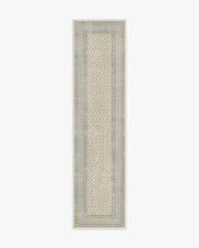 Kairos — Halı, Fildişi Mavisi, RUNNER, beyaz zemin, 2x10