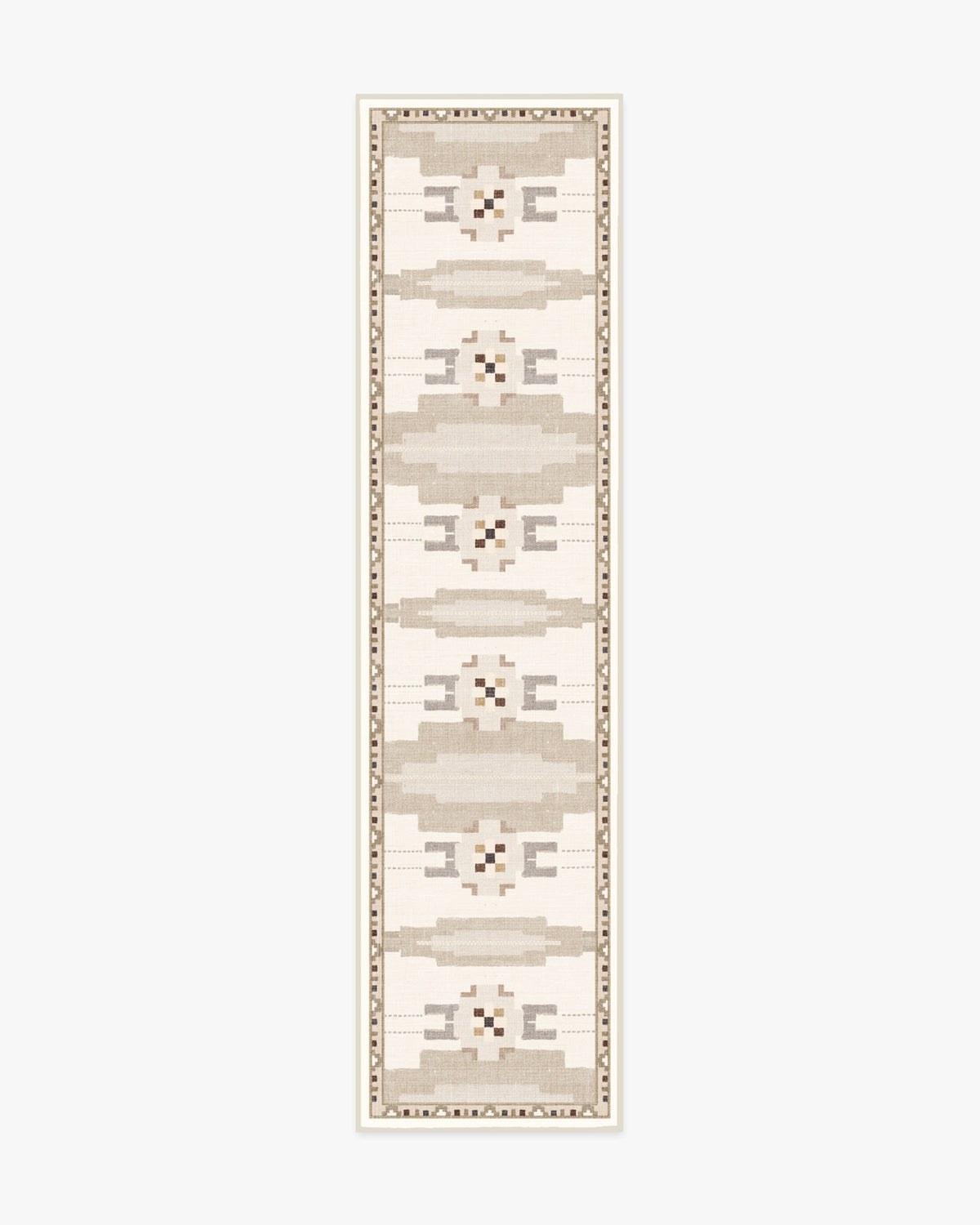 Annika — Halı, Soft Vizon, RUNNER, beyaz zemin, 2x10
