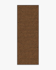Labyrinth — Halı, Kahverengi Turuncu, RUNNER, beyaz zemin, 2x7