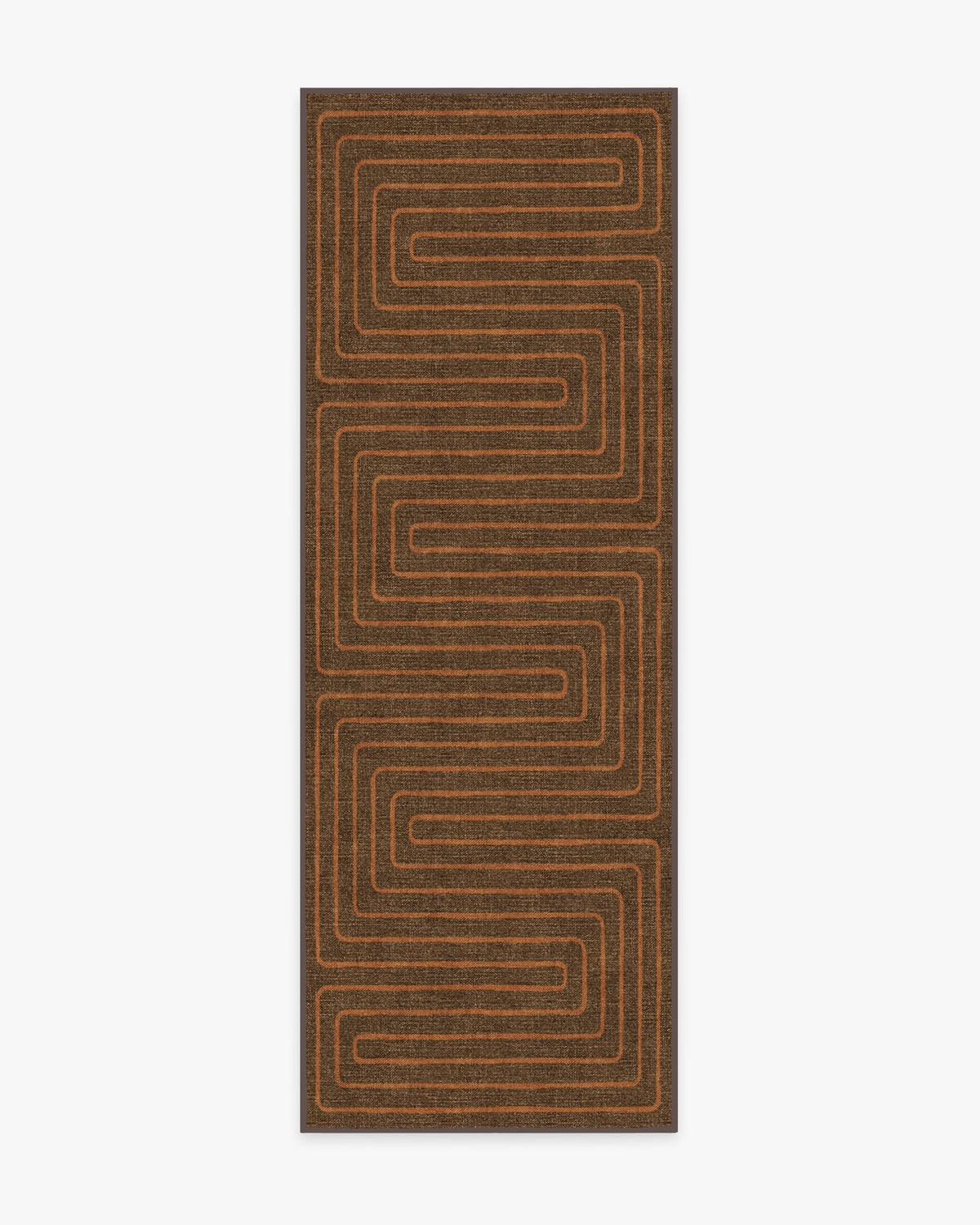 Labyrinth — Halı, Kahverengi Turuncu, RUNNER, beyaz zemin, 2x7