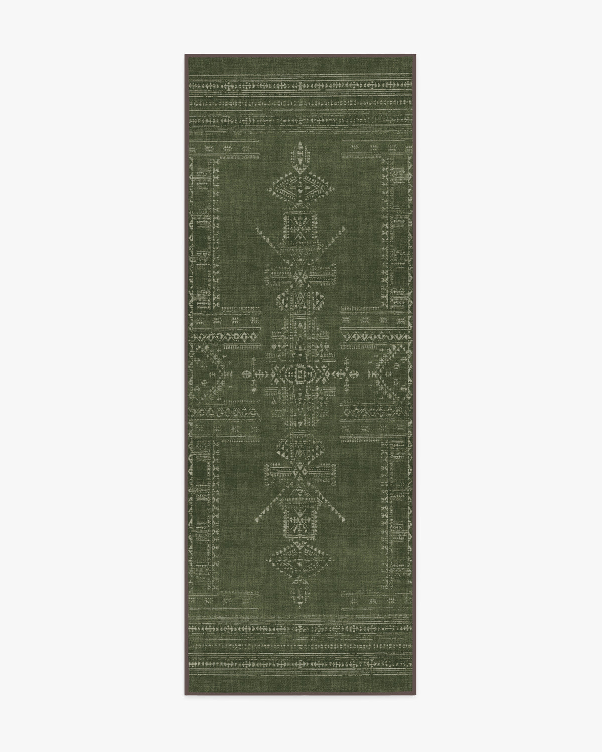 Amira — Halı, Yeşil, RUNNER, beyaz zemin, 2x7