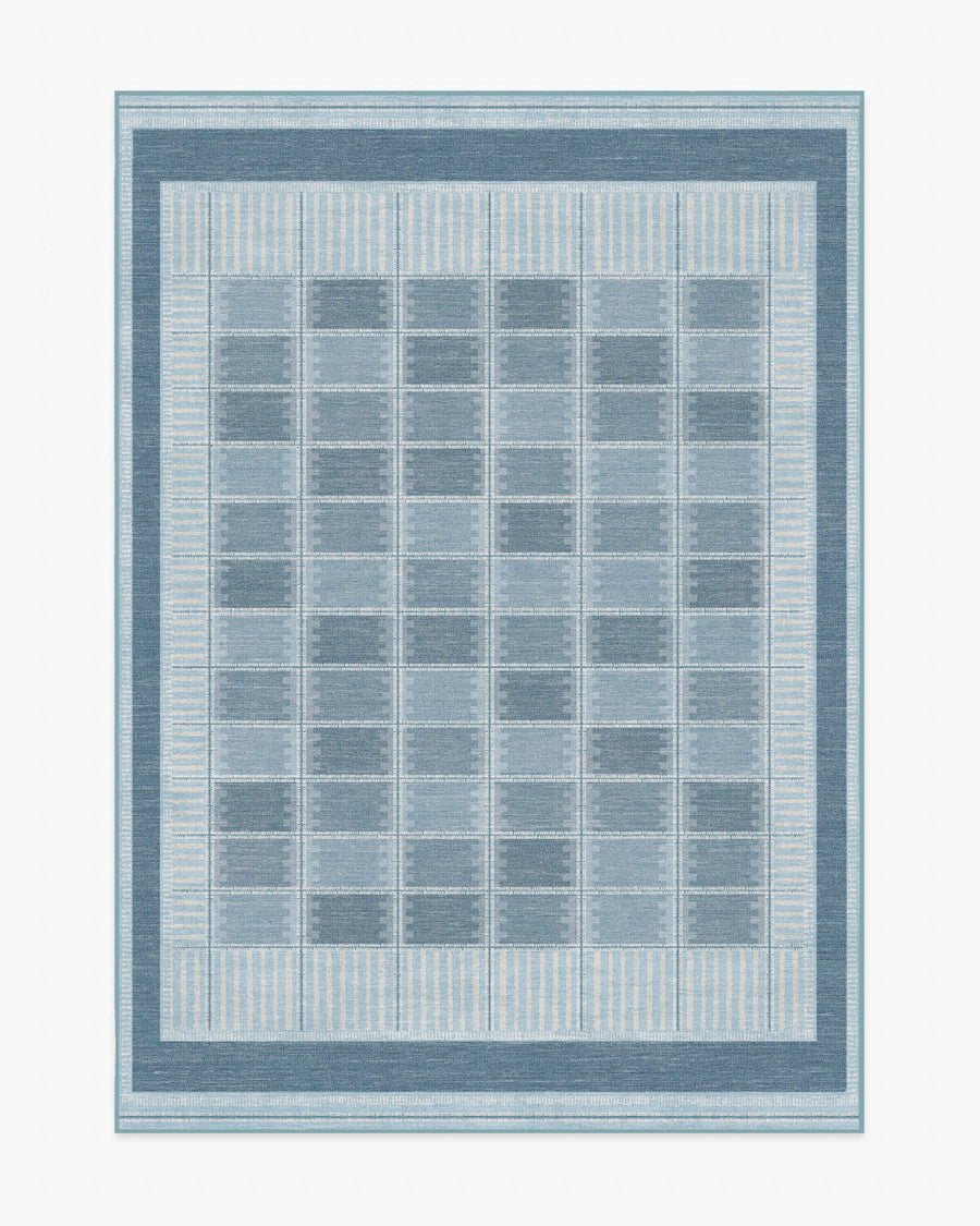 Agnes — Halı, Mavi, AREA, beyaz zemin, 5x7