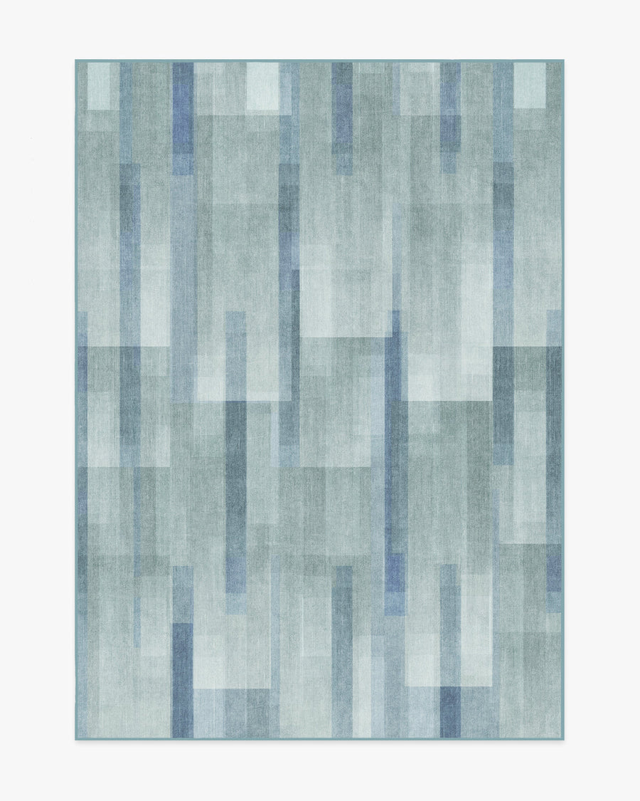 Solar Drift — Halı, Gümüş Mavi, AREA, beyaz zemin, 5x7